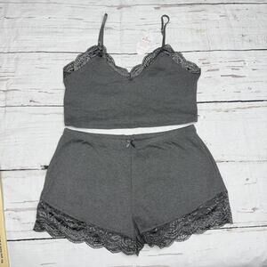 NWT RSLOVE Ribbed Lace Lounge Set Gray XXL SoftGirlSummer